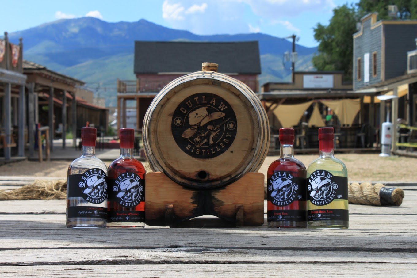 Outlaw Distillery's Western-themed tasting room