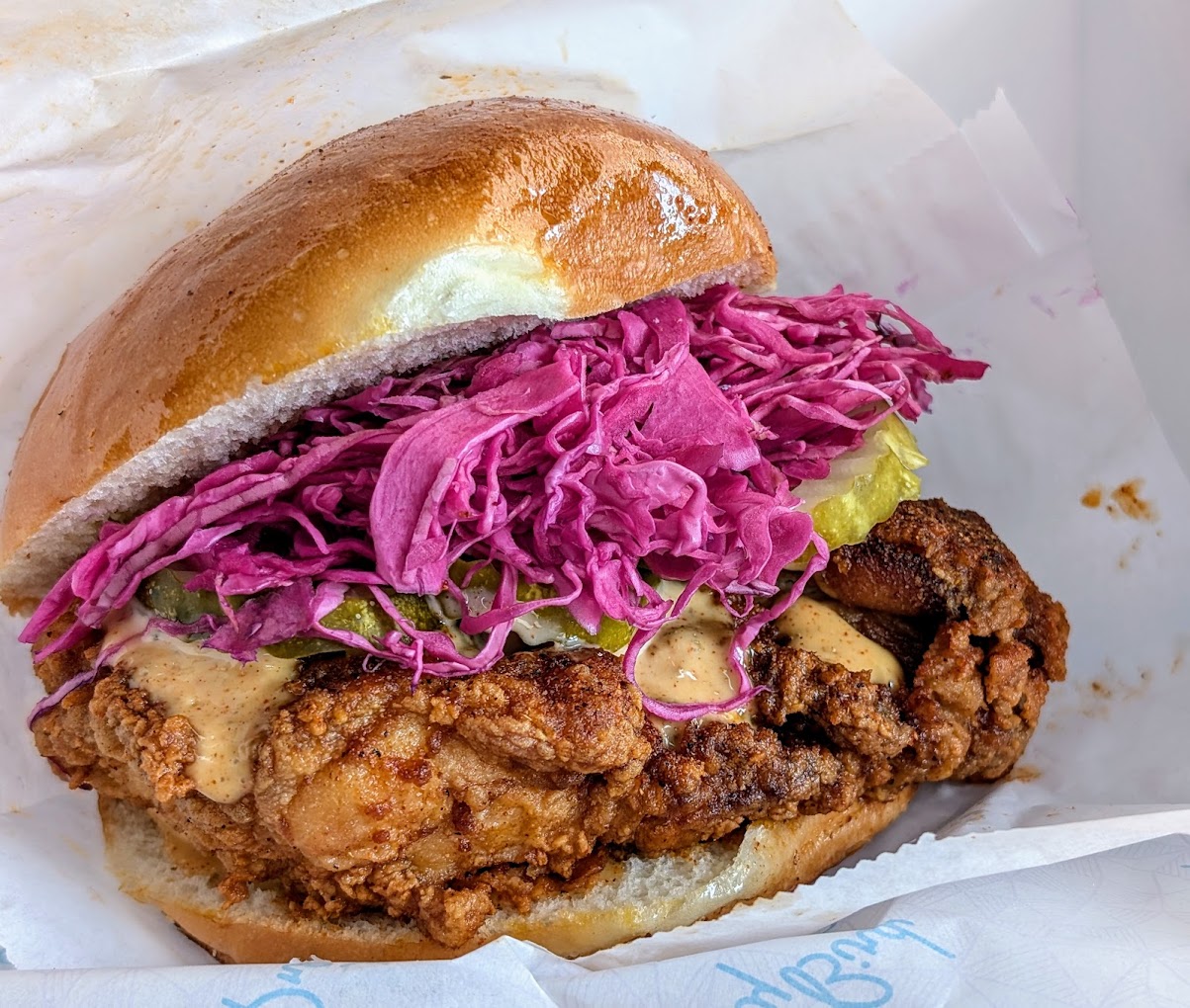 Pretty Bird's Nashville hot chicken sandwich